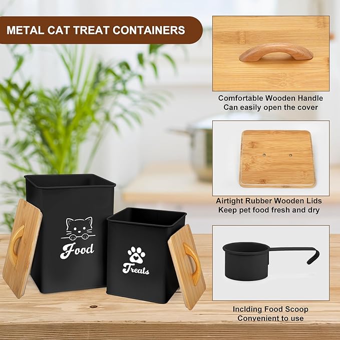 storage cat food black