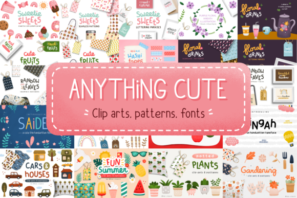 Anything Cute Graphics and Fonts Bundle Bundles 14904423 1 580x387 1
