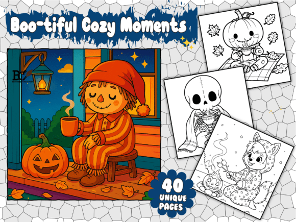 Bootiful Cozy Moments Coloring Pages Graphics 128264492 1 580x435 1