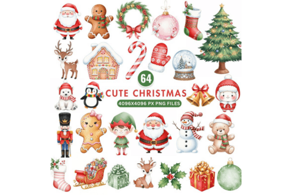 Cute Christmas Clipart Watercolor Santa Graphics 131370667 1 1 580x387 1