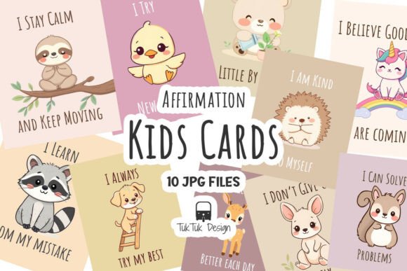 Kids Affirmation Cute Animal Flashcards Graphics 136053618 1 580x387 1