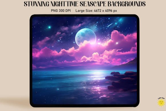Enchanted Night Sea Backgrounds Graphics